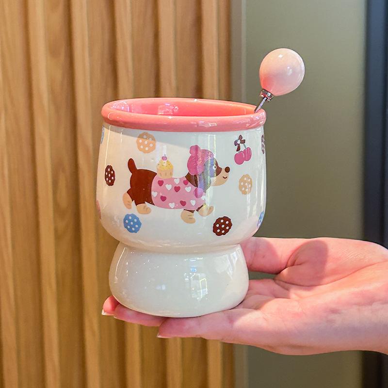 Give Children's Birthday Gifts, Cute Girls Hold Coffee Cups, Gaoyan Ceramic Mugs, Girlfriends' Souvenirs, Gift Boxes.