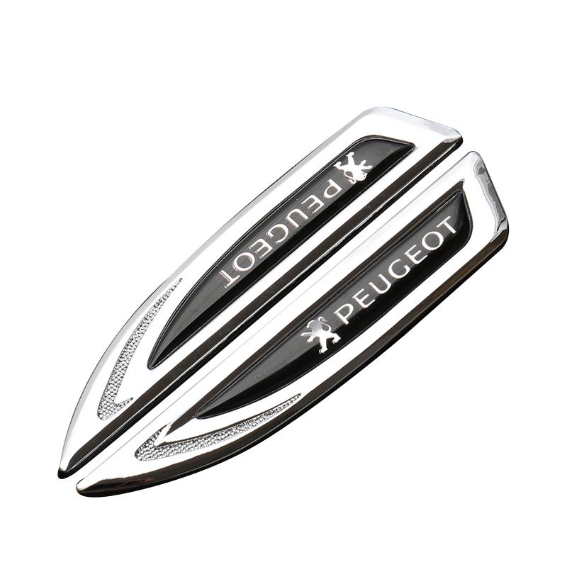 2pcs 3D metal Car Fender side logo Car door Rear Bumper tail door trunk Emblem sticker styling Accessories For Peugeot z8