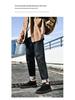 Tênis Masculino Retro de Camurça Sedosa de Cano Médio - Botas Casuais de Couro com Solado Grosso