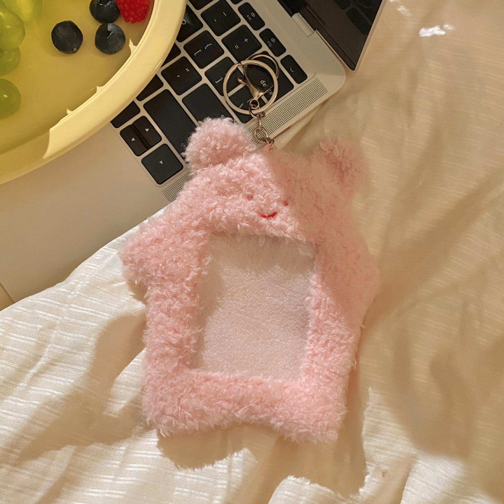 

Плюшевый держатель для карточек в корейском мультяшном стиле с кошкой для K-pop альбома и студенческих фотокарточек