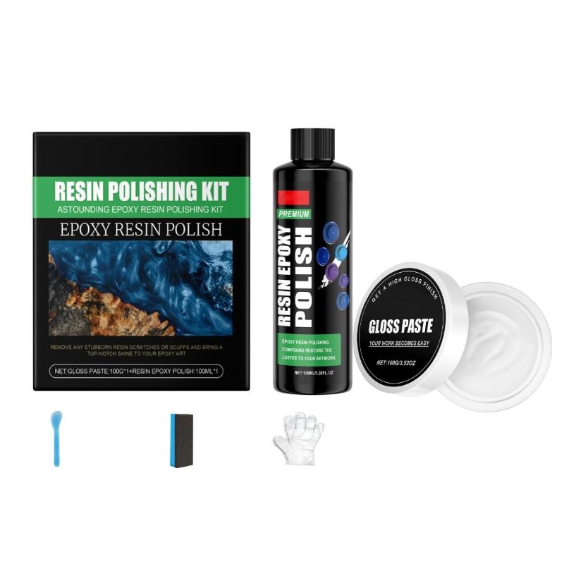 

Професійний набір для полірування смоли Полірувальна паста Шліфувальні губки Скребки Для DIY ремісничих проєктів та відновлення поверхонь 1