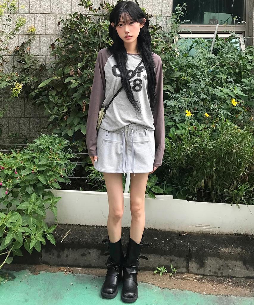 Chix Layered Zip-Up Skirt Melange