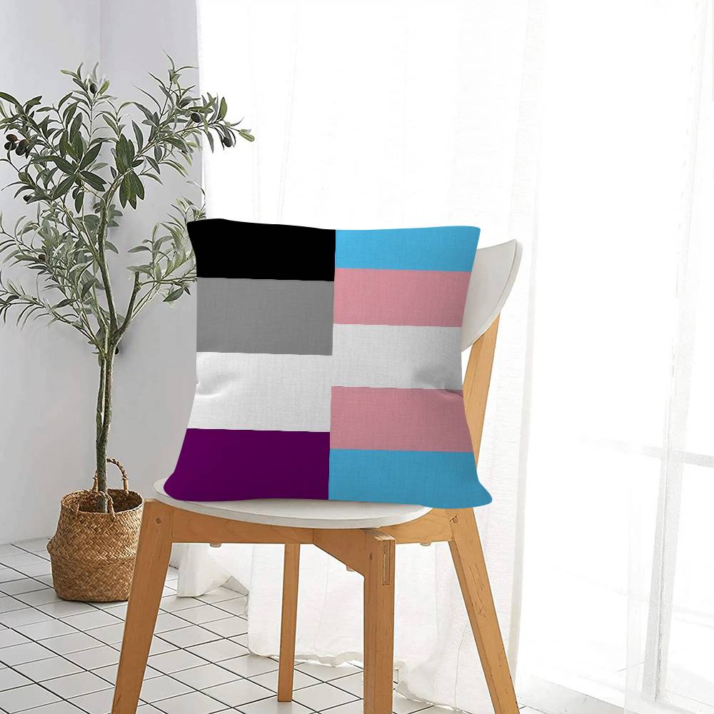 Lgbt Rainbow Flag Pillowcase Toon Gift Cushion Cover Bedroom Home Sofa Chair Seat Decor Pillow Case