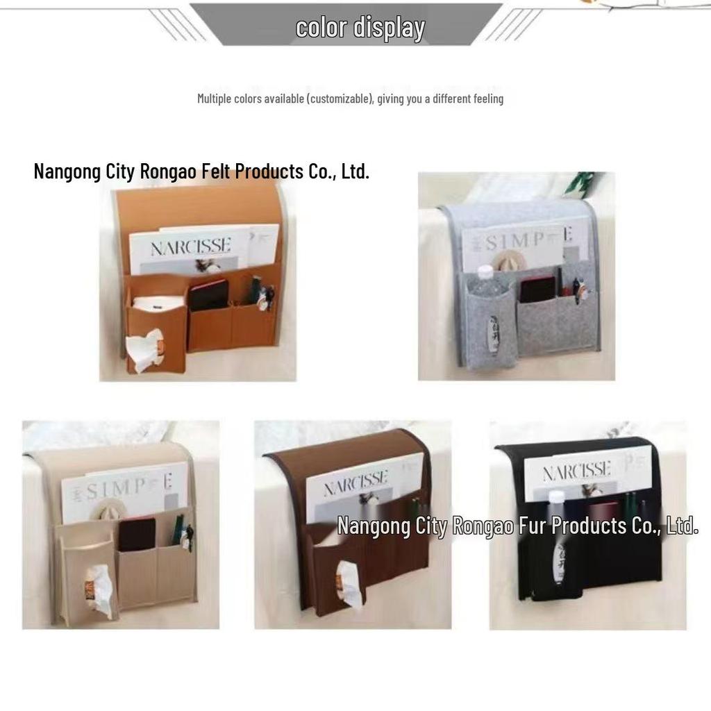 Multi-functional Felt Sofa & Bedside Storage Bag with Remote Organizer