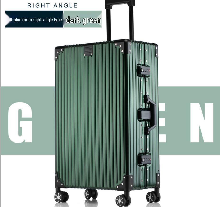 Manai Aluminum-Magnesium Alloy Trolley with Universal Wheels, Metal Luggage for Men, Women, Students, and Business Travel