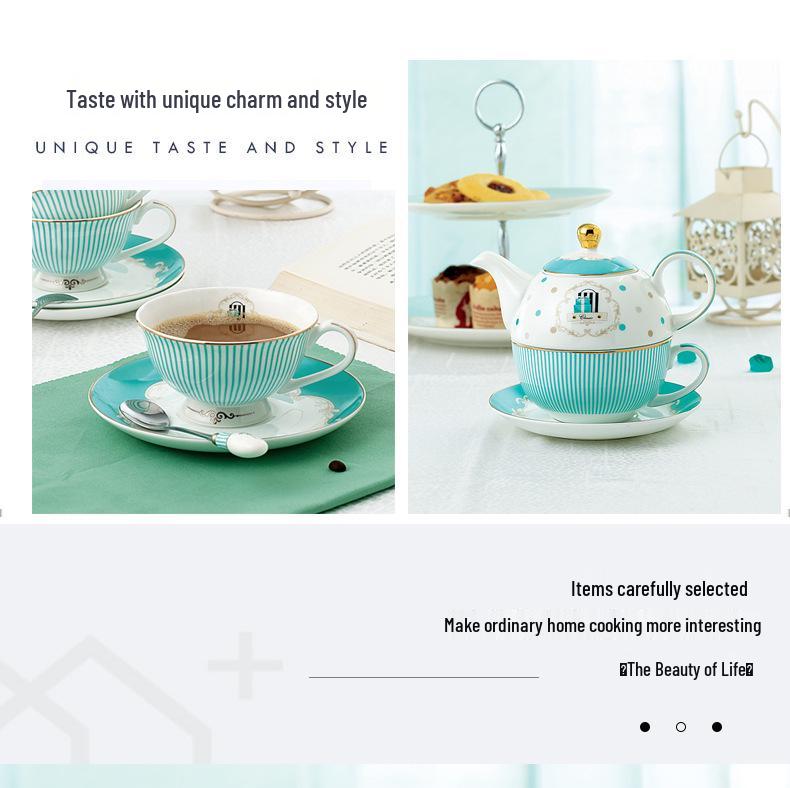 Creative European Bone China Tea Set: Cup, Saucer, Teapot, Dessert Plate, Double-Layer Fruit Bowl, Mix & Match