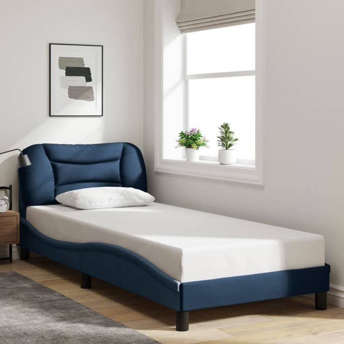 VidaXL Bed Frames Without Mattress Hvar, Upholstered Bed, Slat Base, Single Bed, Adult Bedroom Bed 3207750