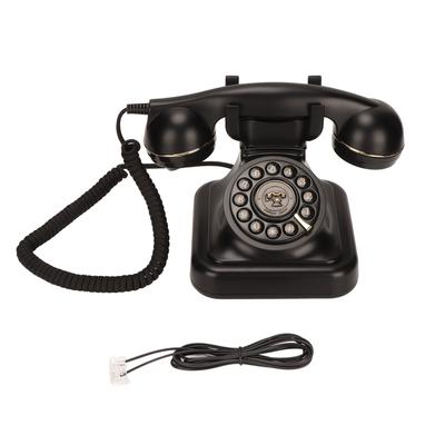 Vintage pevný telefón Staromódny diskový gombík Retro káblový telefón na dekoráciu domu a kancelárie