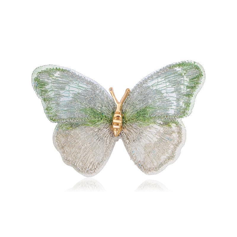 Retro light luxury handmade enamel embroidery butterfly brooch female niche high-end pin DIY high-end corsage