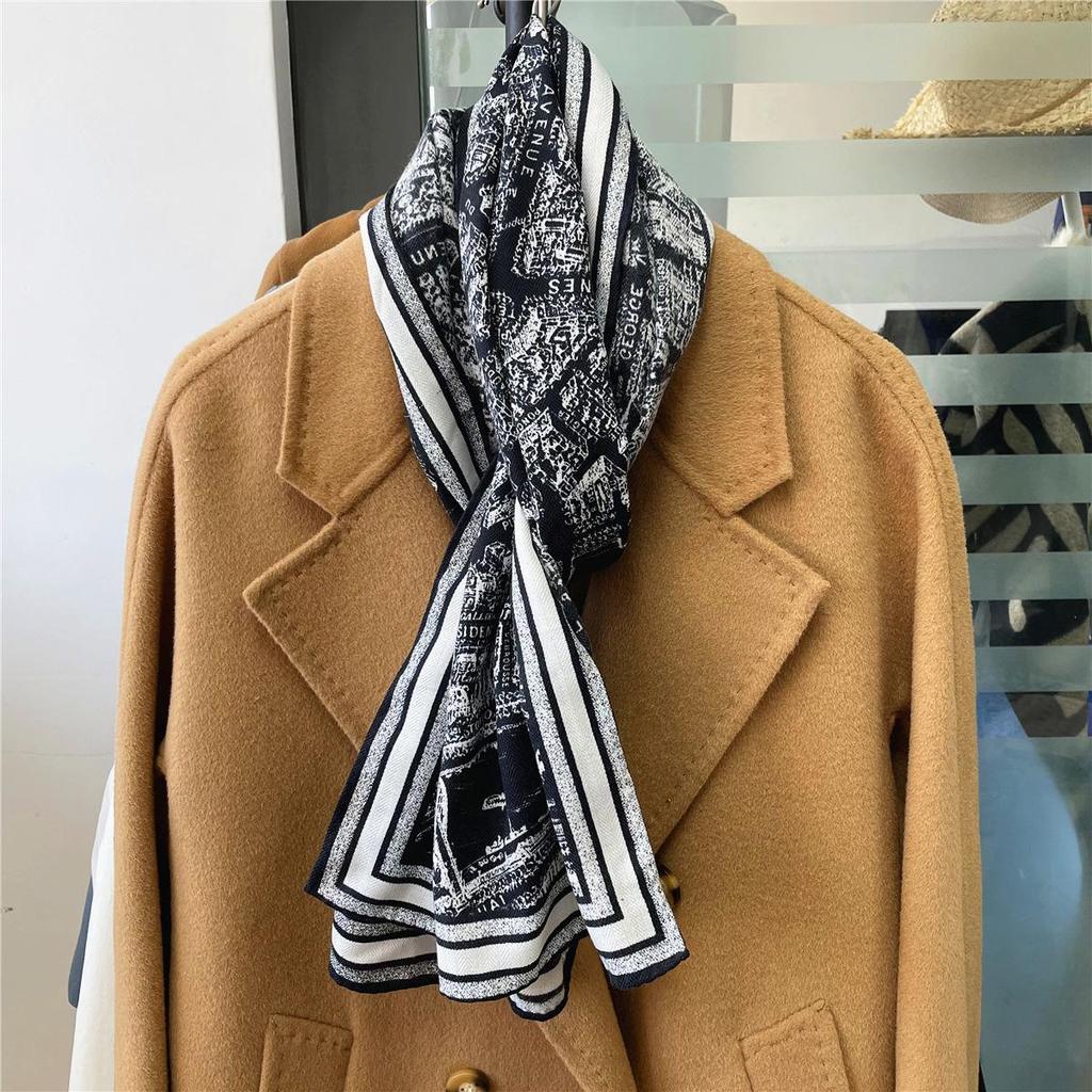 Herringbone Velvet Scarf: Winter, Versatile, Thickened, Hand-Rolled Edges, Small & Long