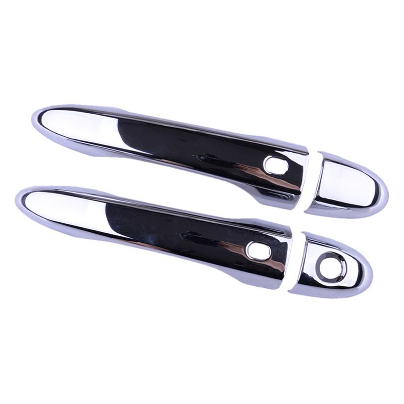 Exterior Side Door Handle Cover Trim Handle Bezel Cap Smart Keyless Fit for Fiat 500X SUV 2016-    Chrome ABS