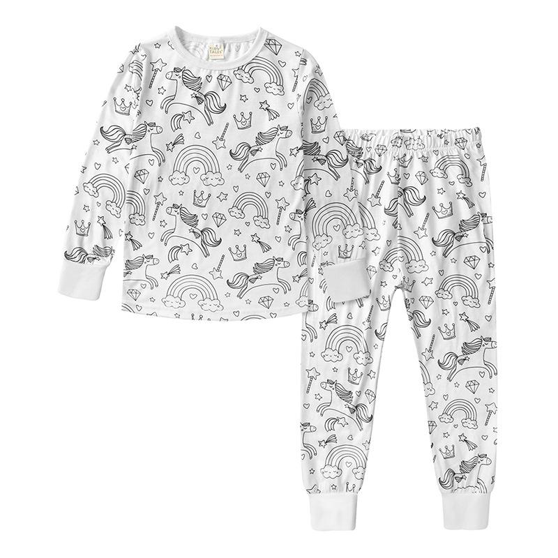 DIY Handgemaltes Graffiti Set: Langarm- und Hosen-Kinderpyjama
