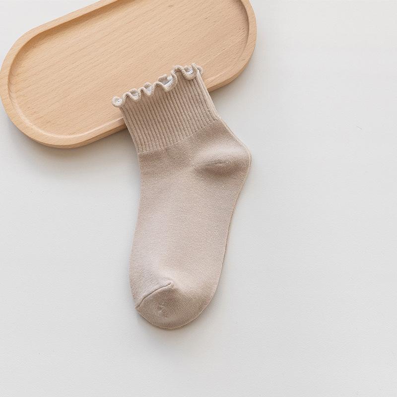 Socks With Ruffles NEW Spring And Summer Thin Style  Women's Socks Solar System Jk Cute Socks Ventilate Solid Color Casual Socks