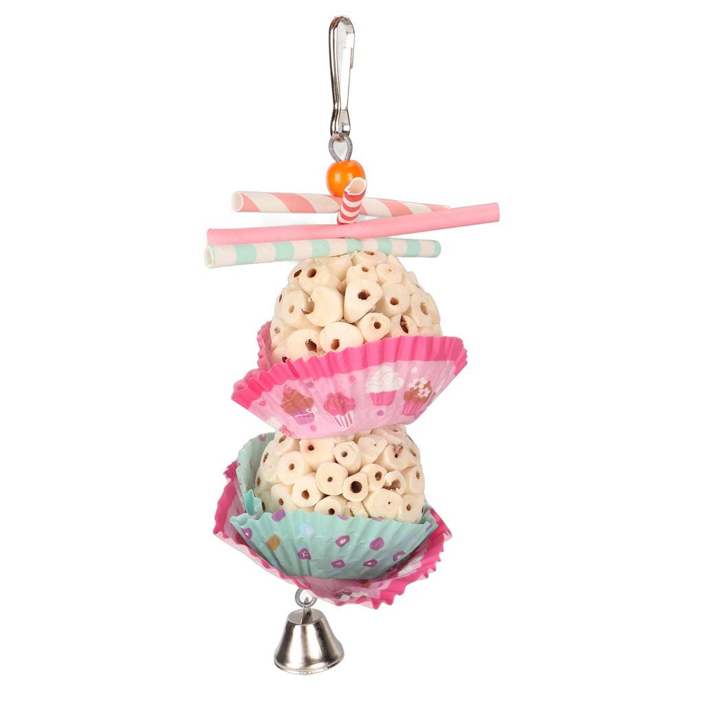 Cake Bird Foraging Toy Edible Soft Boredom Relief Parrot Shredding Chewing Toy for Cockatiel Budgie