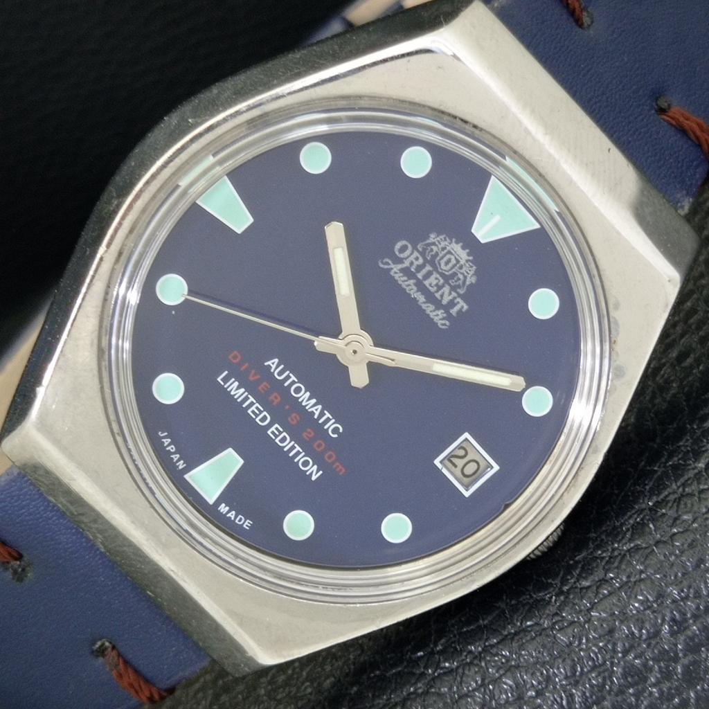 

ЯПОНИЯ ВИНТАЖ ORIENT АВТОМАТИЧЕСКИЕ 46941 МУЖСКИЕ ЧАСЫ С СИНИМ ЦИФЕРБЛАТОМ a701823-5 R207-a701823