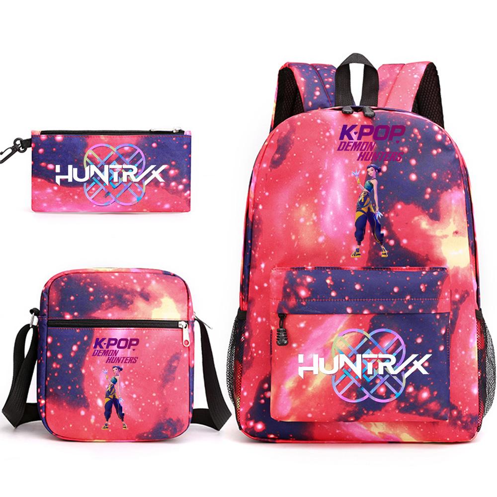 3Pcs/set Anime Cartoon Printed Backpack with Shoulder Bag Pencil Case for Teenager Student Boy Girl School Bag Large Capacity Bookbag Kid Gift Rucksak