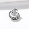 [Richsteel] snake ring men's snake ring stainless Allergy friendly antique style unique two-headed divine snake money luck cool for men accessories