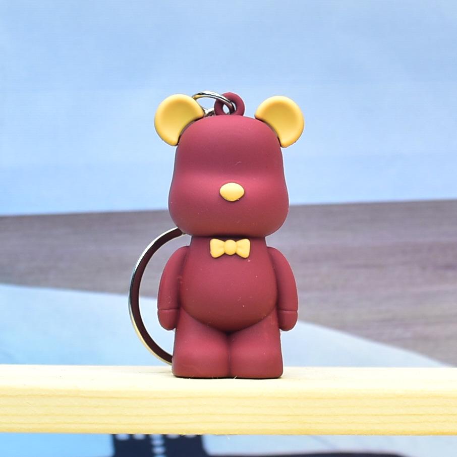 "3D Soft Bear Keychain Pendant - Cute and Trendy Accessory for Bags and Car Keys"