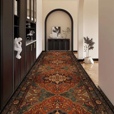 Bohemian Red Long Corridor Carpet Luxury Persia Decoration Hallway Rug Non-slip Easy Cleaning Floor Mat Stairway Runners Carpets