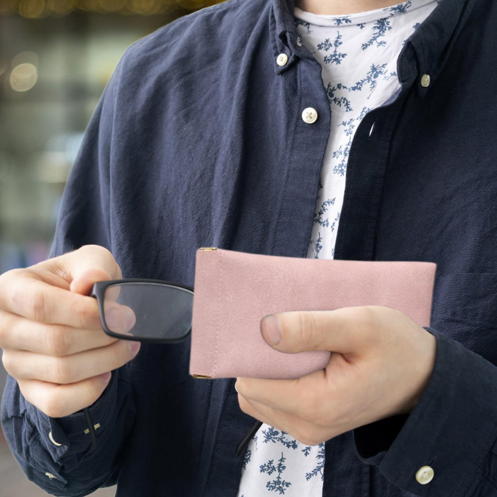 

С тканевым чехлом для очков Женский футляр для хранения солнцезащитных очков Солнцезащитные очки, Портативный кожаный чехол для очков One Size