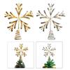 Glitter Christmas Tree Top Star Wrought Iron LED Ornament for Party Venue Outdoor Holiday Decor