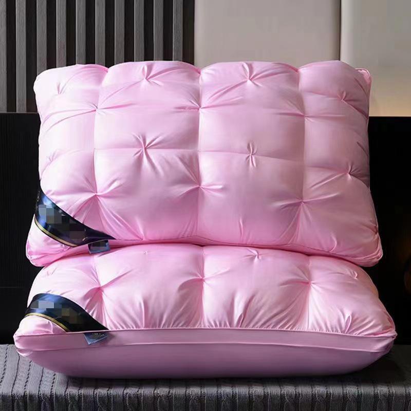 

Подушка-твист однотонная с поддержкой шеи для отеля и дома 48*74cm Flat Pillow 700g розовый