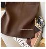 2025 Autumn/Winter High-Waisted Grey A-line Skirt - Thickened, Slimming, Hip-Hugging