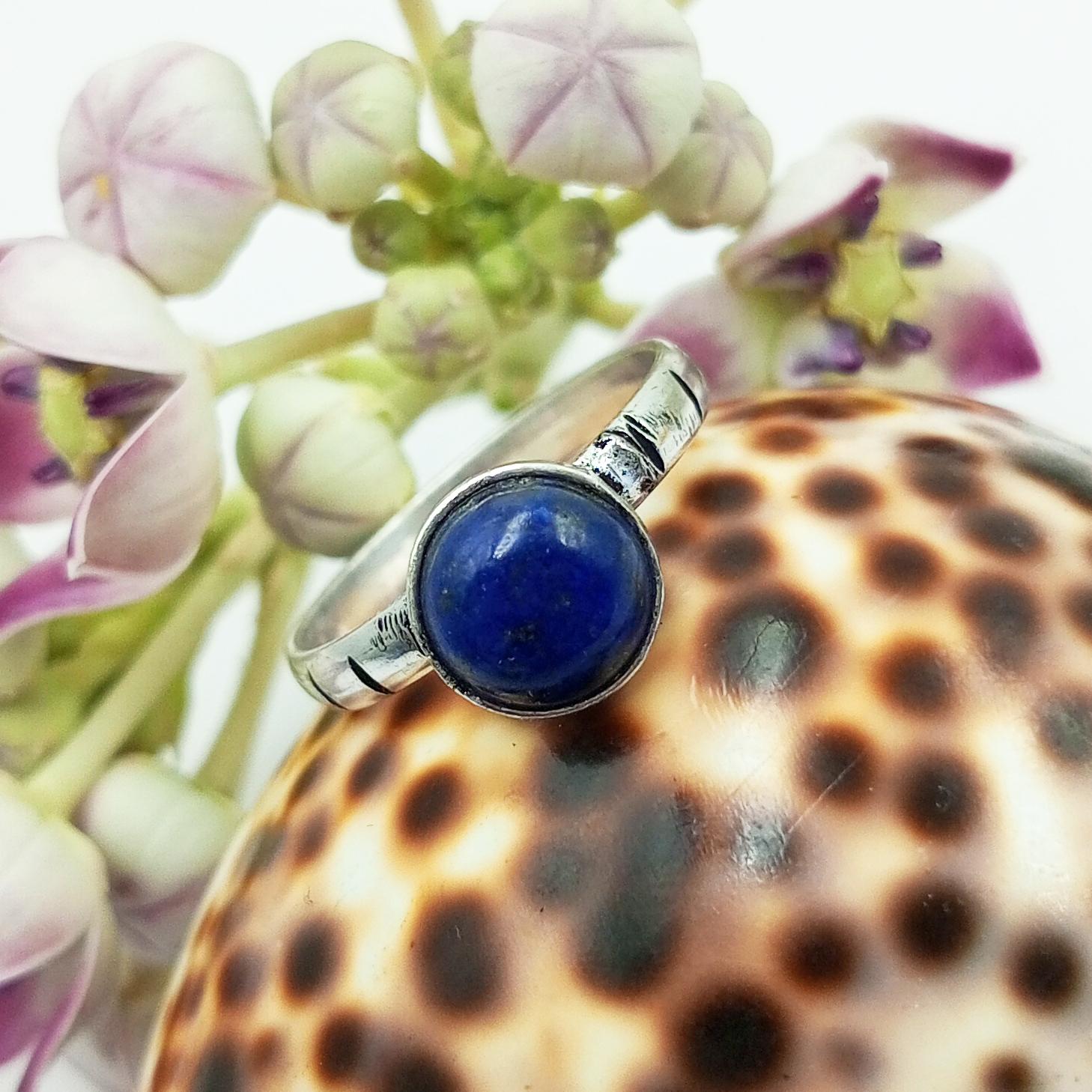 

Lapis Lazuli Gemstone 925 Sterling Silver Plated Ring Jewelry NST-FR4