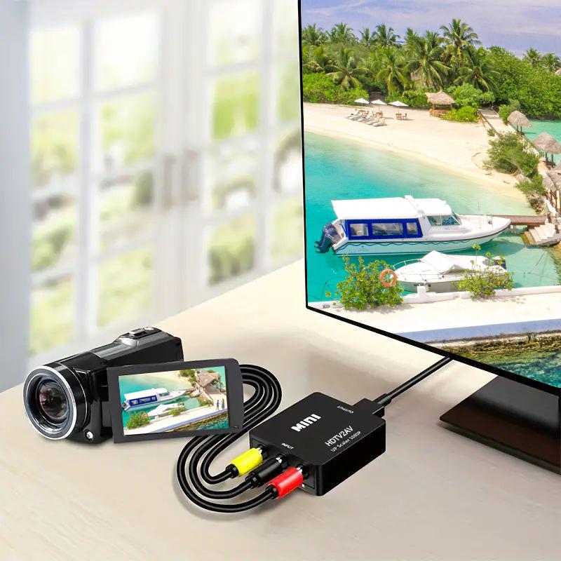HDTV To AV RCA Adapter HDTV Converter MINI Box RCA AV CVSB LR Video Composite AV Scaler Converter For PC HDTV Projector