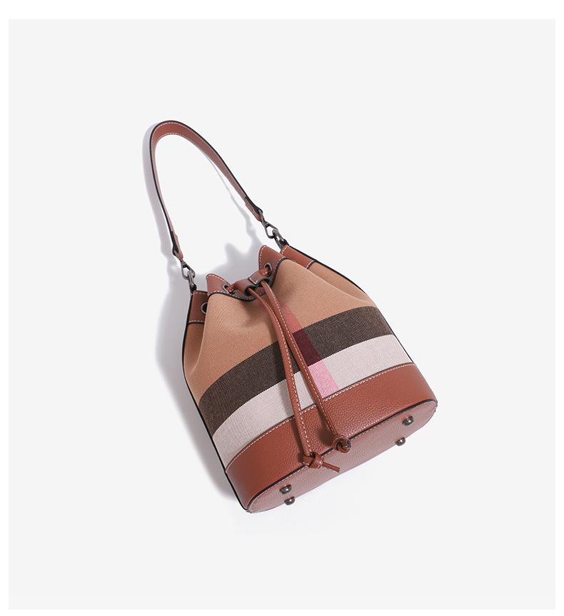 Damen Retro Colorblock Eimer Tasche - Vielseitige Umhänge- & Schultertasche für Arbeit & Pendeln (2026)