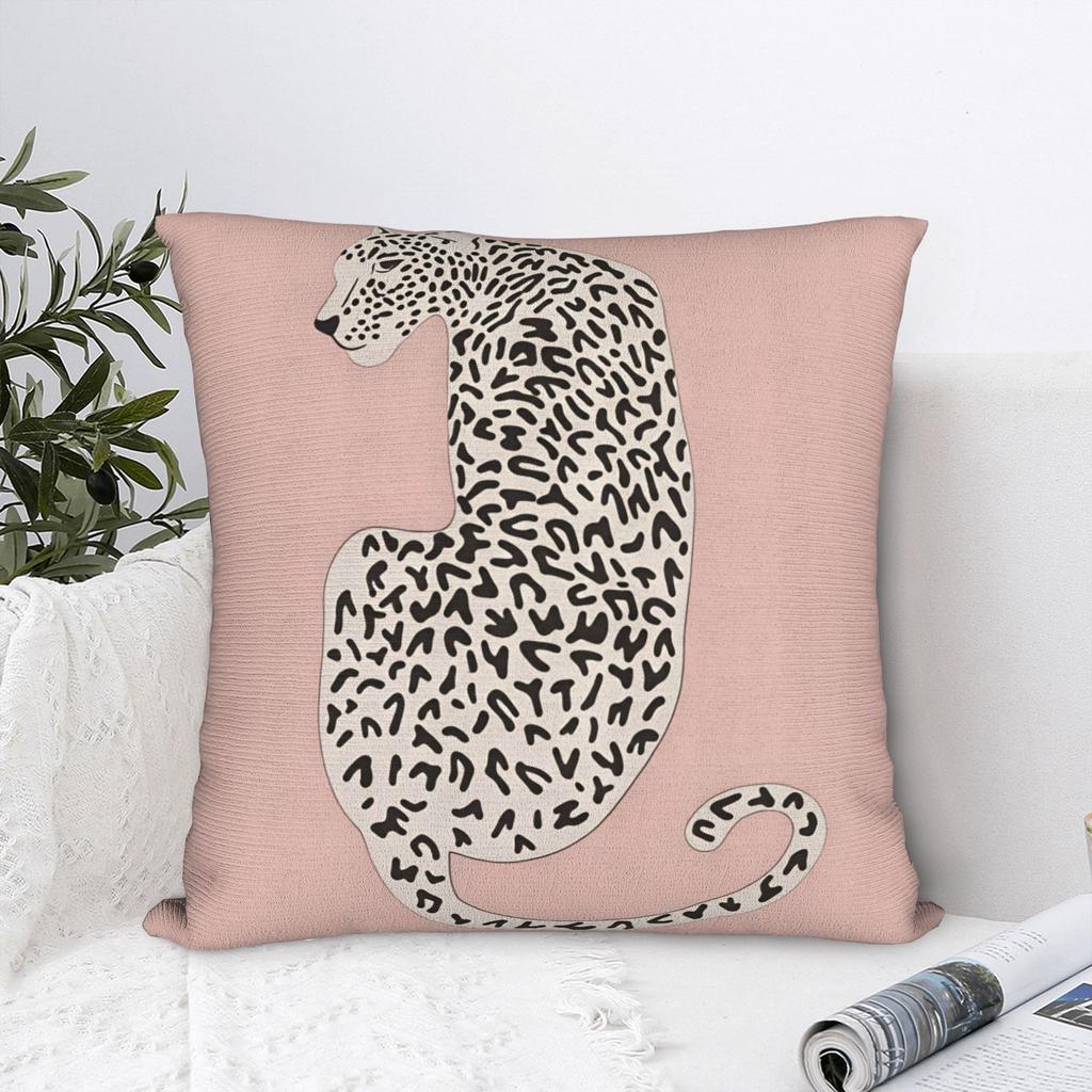 Pillow Case Light Pink Leopard Comfy Pillow Cover For Sofa Couch Bed Living Room Novelty Pillowcases