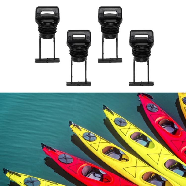 Schwarzes Kunststoff-Rumpfablassstopfen-Kit, Kajak-Kanu-Boot-Ablaufstopfen Ersatzzubehör Bootsablassstopfen