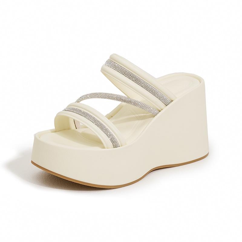 

Platform sandals women s 2025 summer new fashion versatile 10cm height increase women s shoes wear casual muffin cool slippers 39