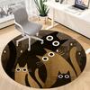 1PCNight Cats Office Round Area Rug,  Mat Suitable For Office, Under Office Chairs Bedroom Living Room Home Decor, Room Deco