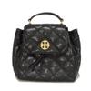Used Willa Daypack 10833 137410 7927 Goat Quilted Drawstring 2-Way Double T Logo Black Women's from Japan AUTHENTIC