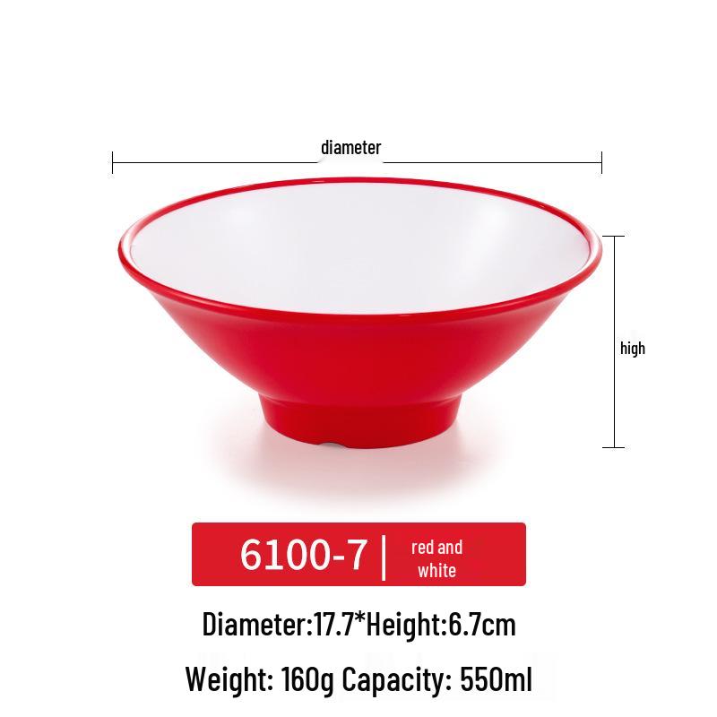 Große Melamin-Ramen-Schüssel für Nudelläden - Konische Luosifen, Mala Tang, Suppen- & Reispudding-Schüssel