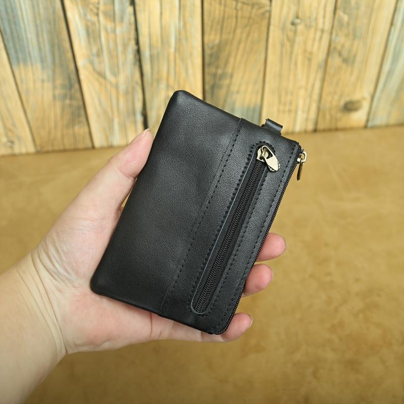 Portafoglio in Pelle Portamonete Vintage, Portafoglio da Uomo, Elegante Casual Zip Porta Carte Multiplo
