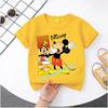 New Mickey Minnie childrens pure cotton shortsleeved boys sports shirt girls casual top with cartoon print summer Tshirt