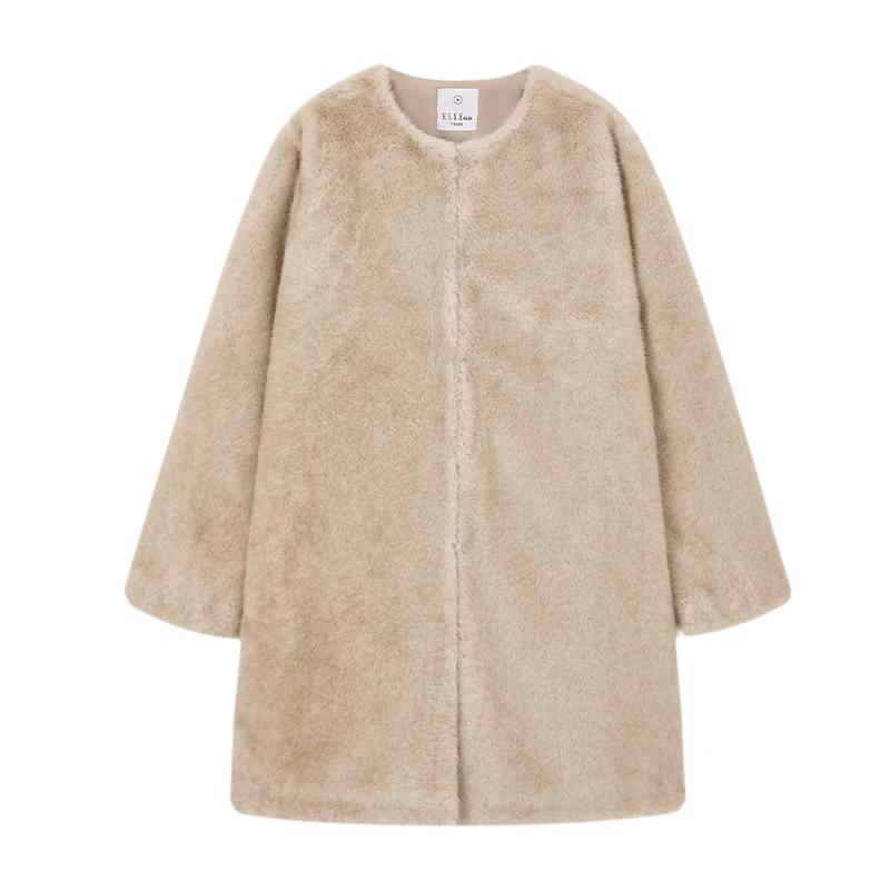 Зимнее пальто для девочки ELLE KIDS из искусственного меха норки 165