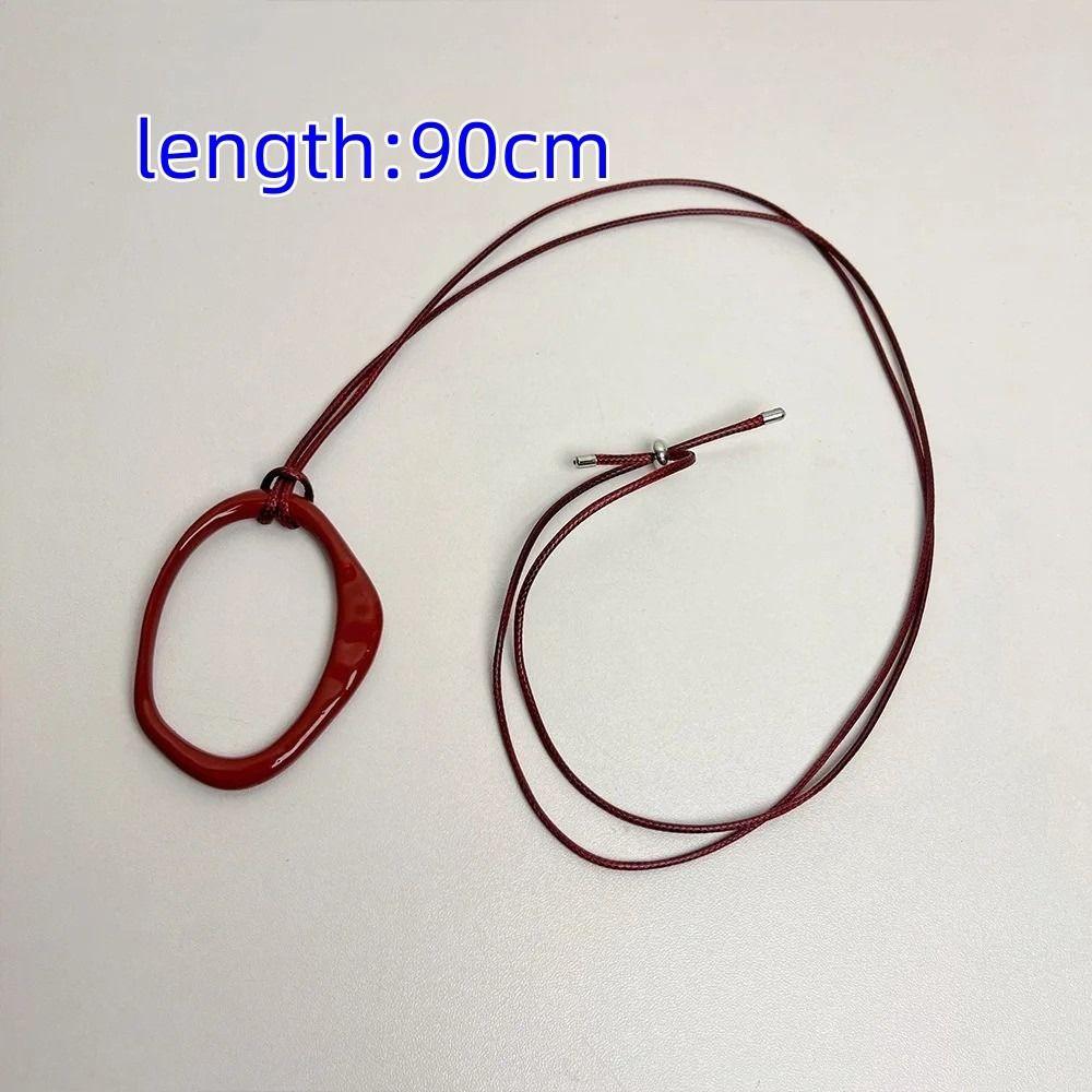 Long Leather Rope Women Necklace Geometric Pendant Necklaces Fashion Collarbone Chain