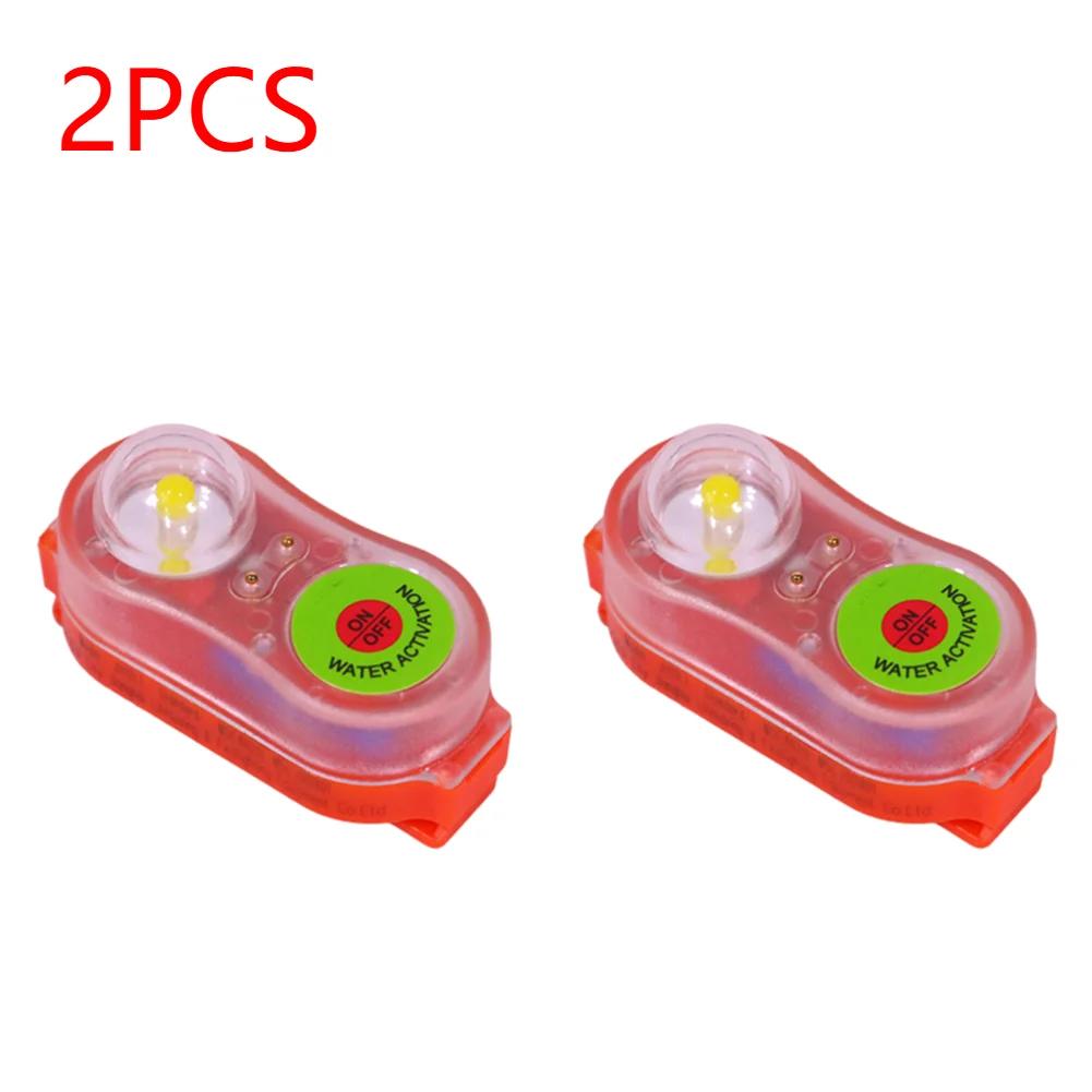 1-5Pcs LED Lithium Seawater Self-Lighting Light Life Jacket Light Waterproof Plastic Life-saving Vest Lamp For Adults Children