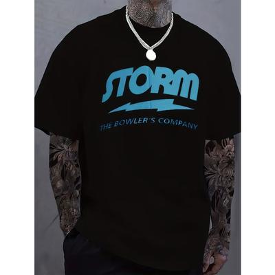 Men'S Casual Storm the Bowler'S Company Graphic T-Shirt - with Lightning Design, Short Sleeve, Round Neck, Summer Tee, Summer...