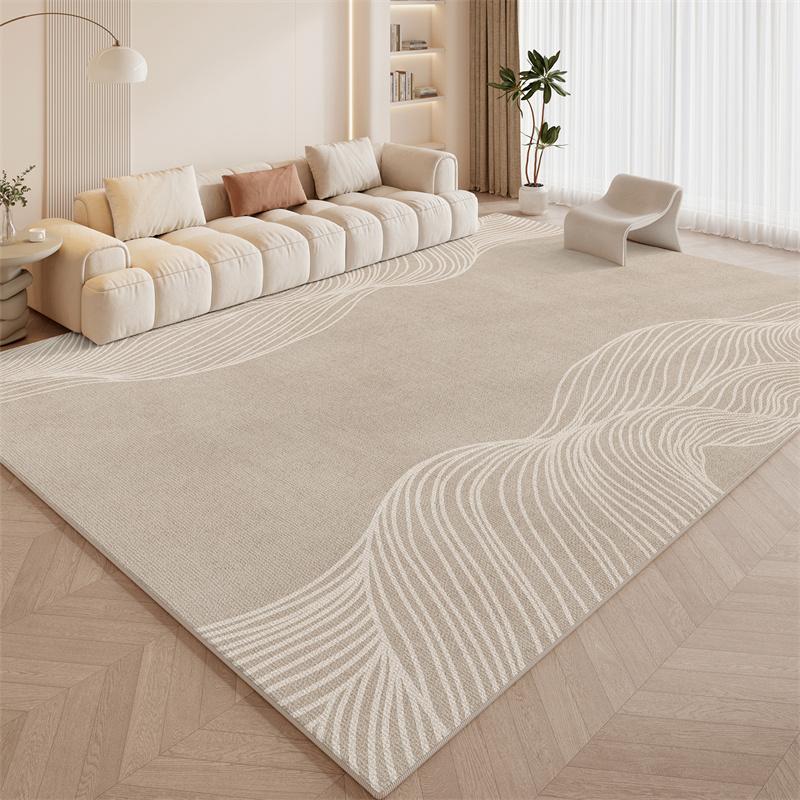 

Cream Aesthetic Living Room Rug Sofa Floor Mat Wash-Free Wipe-Clean, Non-Slip Bedroom Side Rug, LuxuryCoffee Table Carpet, Available in Various Sizes 50×80cm(Small size)