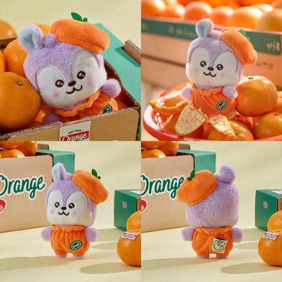 LINE FRIENDS BT21 Anime Kpop 12cm Cooky Shooky Plush Toy Y2K-Style Latest Arrival Cartoon Orange Plush Doll Backpack Keychain