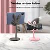 1/2pcs Adjustable Bunny Ear Phone Stand Cute Rabbit Universal Tablet Holder Desktop Retractable Organizer for Home Office Decor
