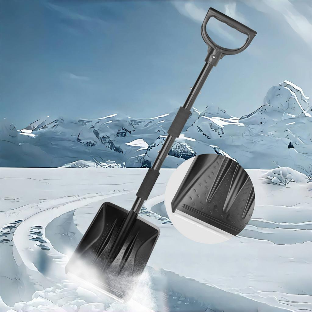 Adjustable Car Snow Shovel Large Capacity Portable Survival Shovel Lightweight Telescopic Ice Shovel for Home Garden Camping