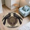 Two Crows with Runes,Round Area Rug,Carpet Rug for Living Room Bedroom Sofa Playroom Decor,Non-slip Floor Mat