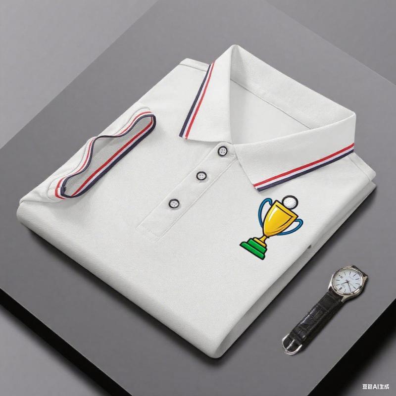 Men's Polo Shirt Summer Slim Fit Short Sleeve Tee Breathable Classic Striped Collar High-quality T-shirt Sportswear Unisex Top