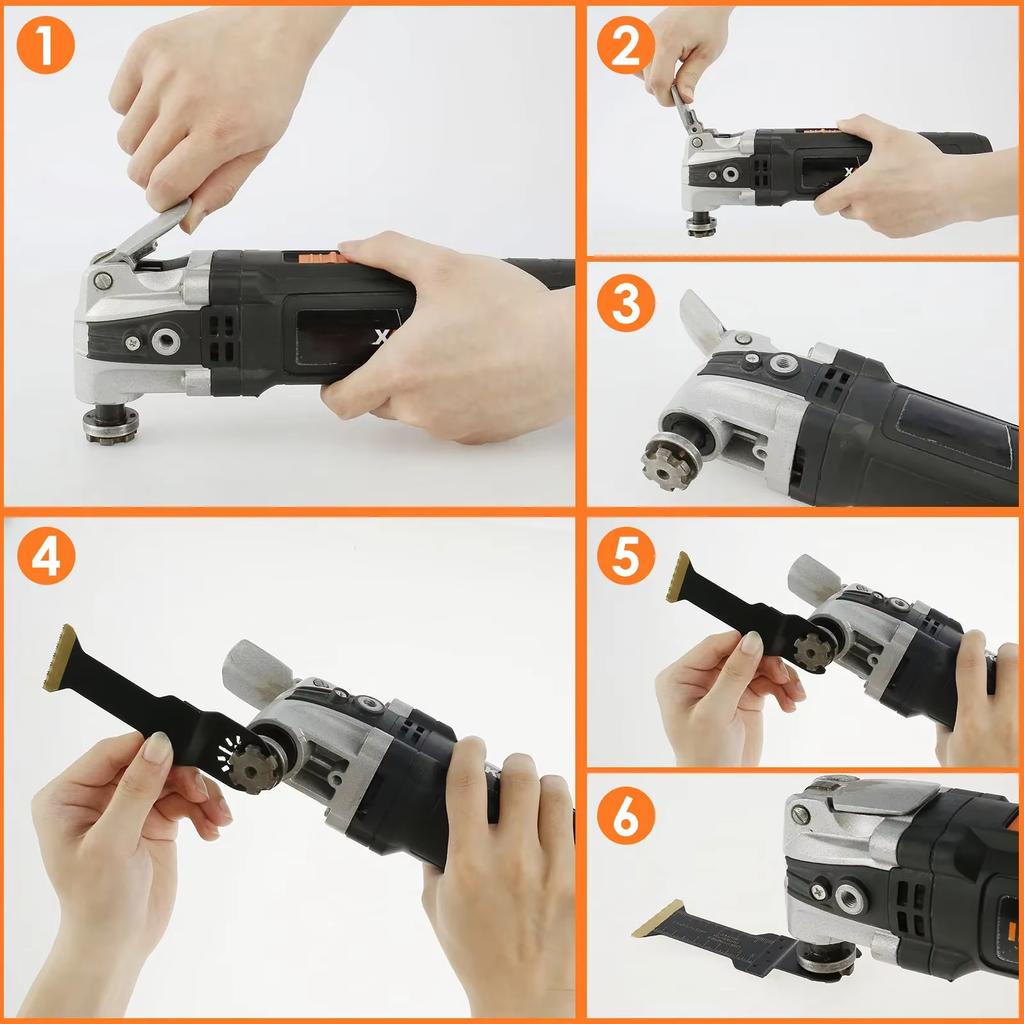 3/6PCS Titanium Oscillating Saw Blades Kit, Plunge Cutting Multitool Blades for Metal Wood Nails Screws, Flush Cut Universal