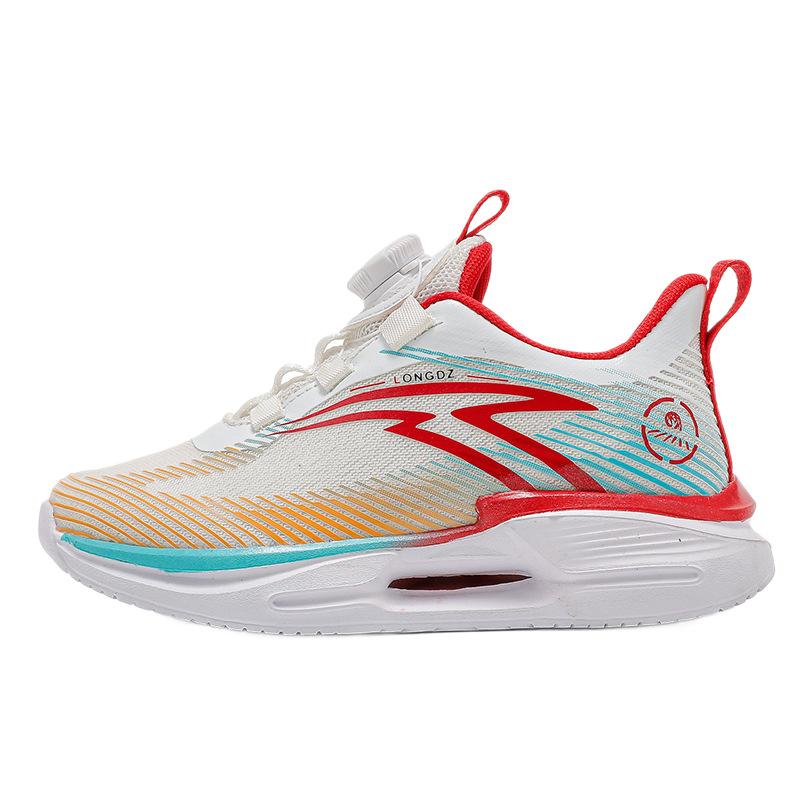 New children's athletic shoes, breathable mesh running shoes with rotating buckles, lightweight and shock-absorbing, for boys and girls